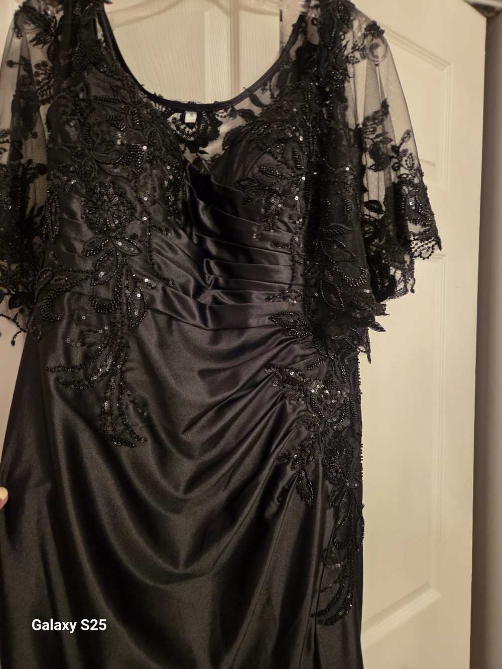 Elegant Black Beaded Evening Dress